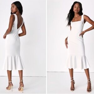 LULU's Wedding Engagement Bridal Shower Chic Sexy Honeymoon Midi Dress